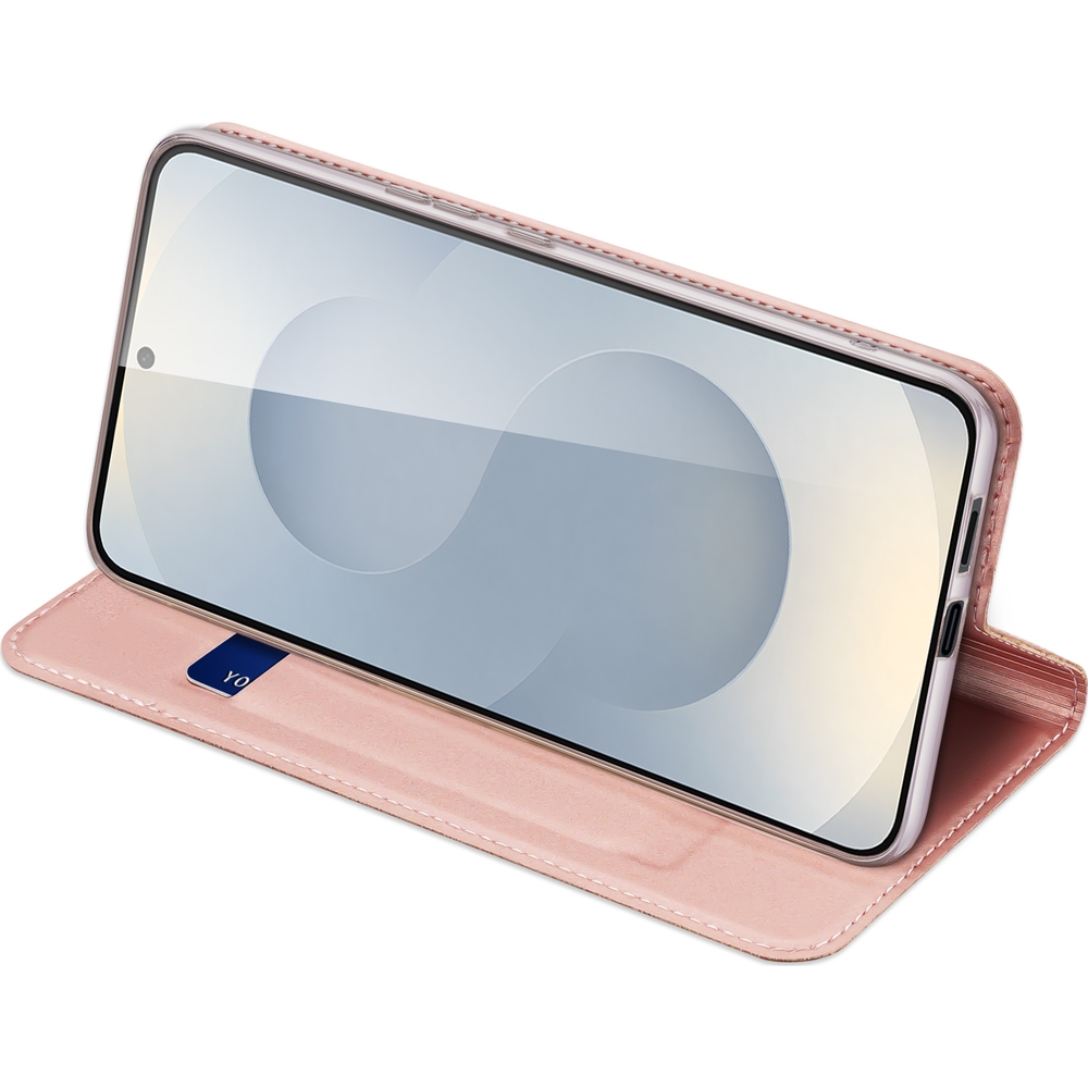 Etui z klapką, portfelowe, Dux Ducis Skin Pro do Galaxy S25 Edge, różowa